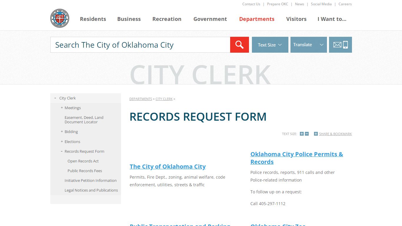 Records Request Form | City of OKC